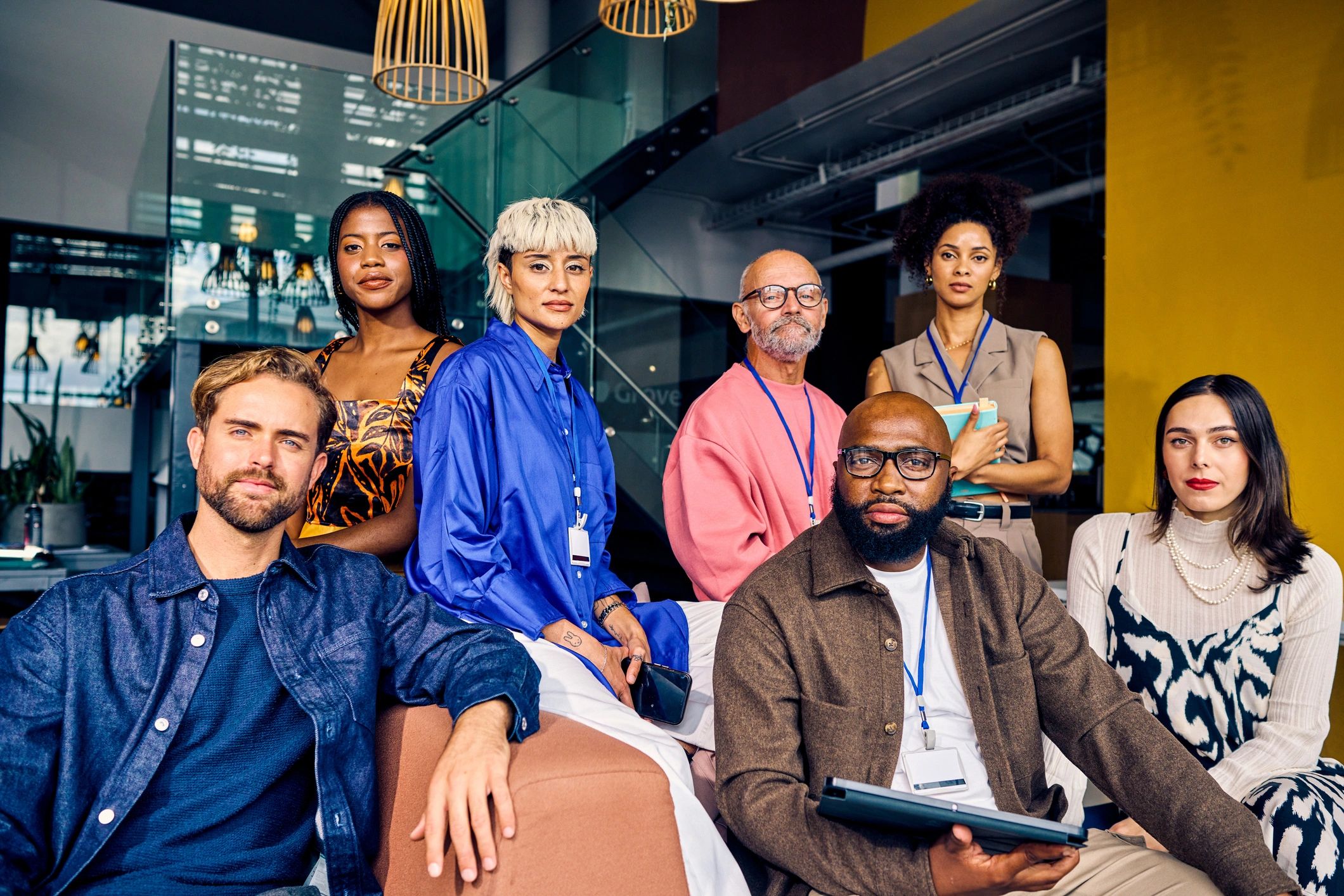 diverse marketing agency team modern office